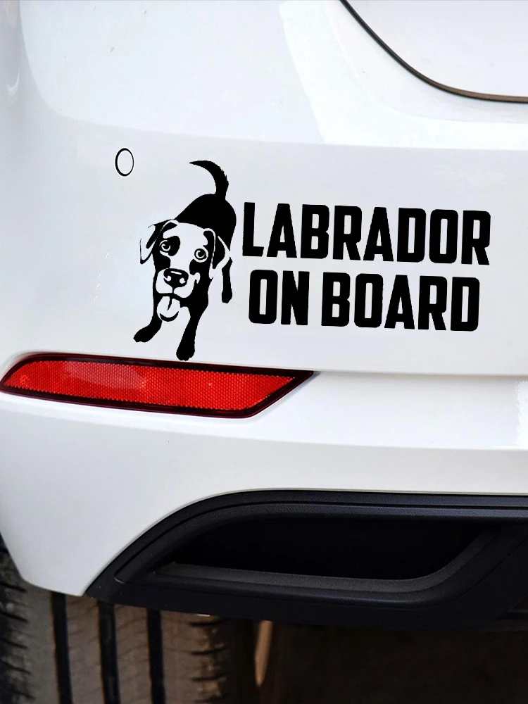 S51813# Black Transparent Car Stickers Vinyl Decal Labrador On Board Decorative Accessories Creative Laptop Helmet - купить по