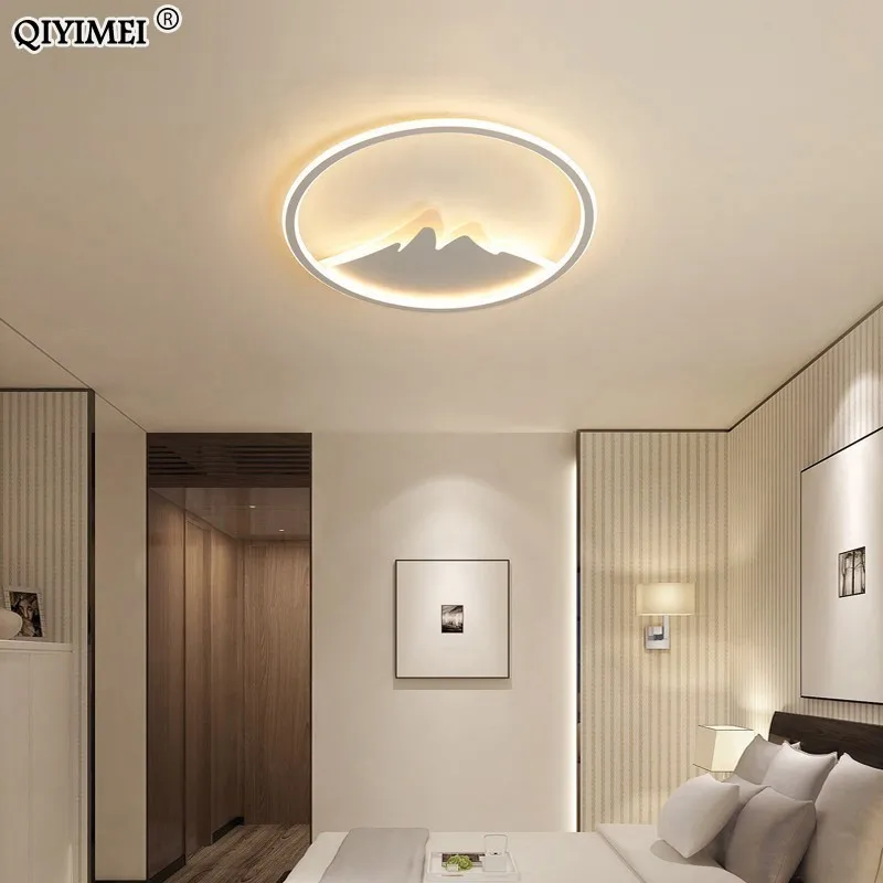 

White Modern Hill Shape Ceiling Lights For Living Room Bedroom Dimmable Remote Control Lamps AC85-260V Surface Mounted Lighting