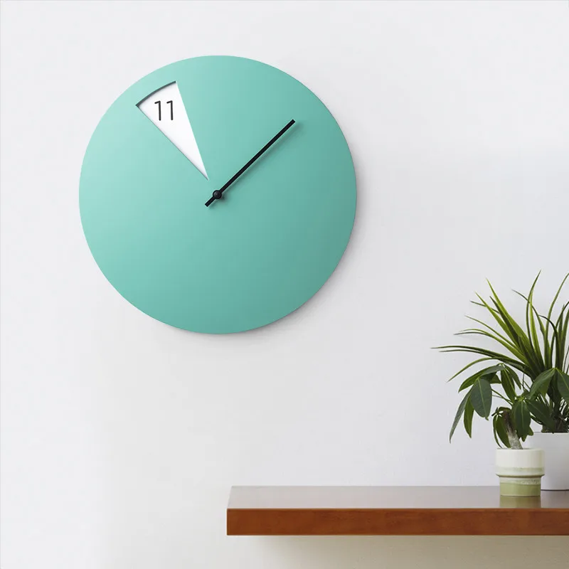 

Simple Colored Wall Clock Nordic Design Minimalist Living Room Nordic Wall Clock for Kids Rooms Wandklok Home Garden BL50WC