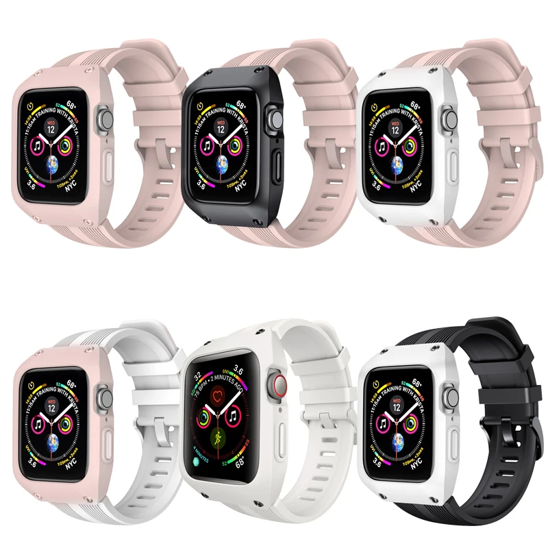 Ударопрочный чехол для часов для Apple Watch серии 4 5 40 мм 44 мм защитный чехол Браслет для Apple iWatch 1 2 3