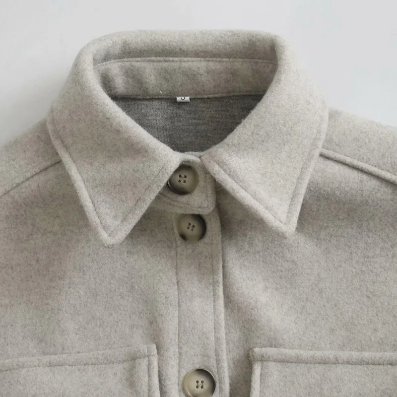 

Za Women 2020 With Belt Loose Shirts Oversize Jacket Coat Vintage Long Sleeve Button-up Pockets Elegant Woman Winter Outerwear