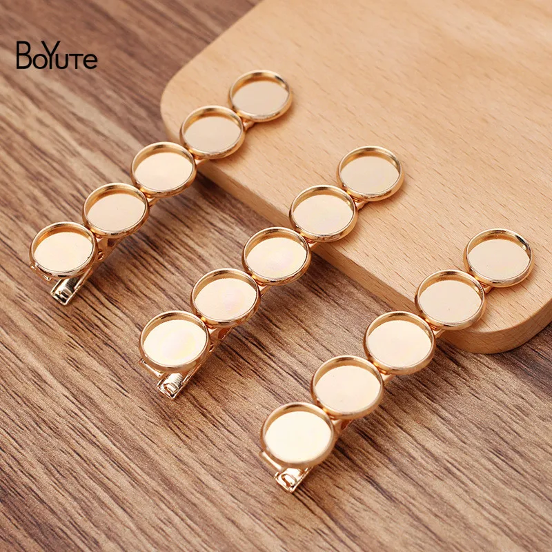 

BoYuTe (10 Pieces/Lot) 70*6MM Iron Hair Clips Welding Inner Diameter 12MM Blank Base Handmade DIY Hair Accessories