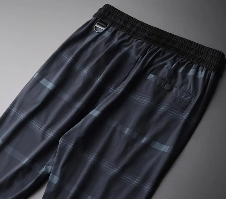 Мужские брюки с принтом в клетку большие размеры 4xl роскошные дышащие Стрейчевые