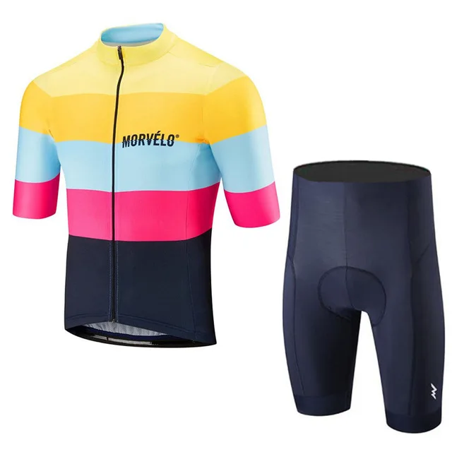 Велосипедная майка MORVELO Maillot Ropa Ciclismo Hombre одежда для коллективного велосипеда Быстросохнущий комплект с короткими рукавами MTB велосипедная одежда 9D GE