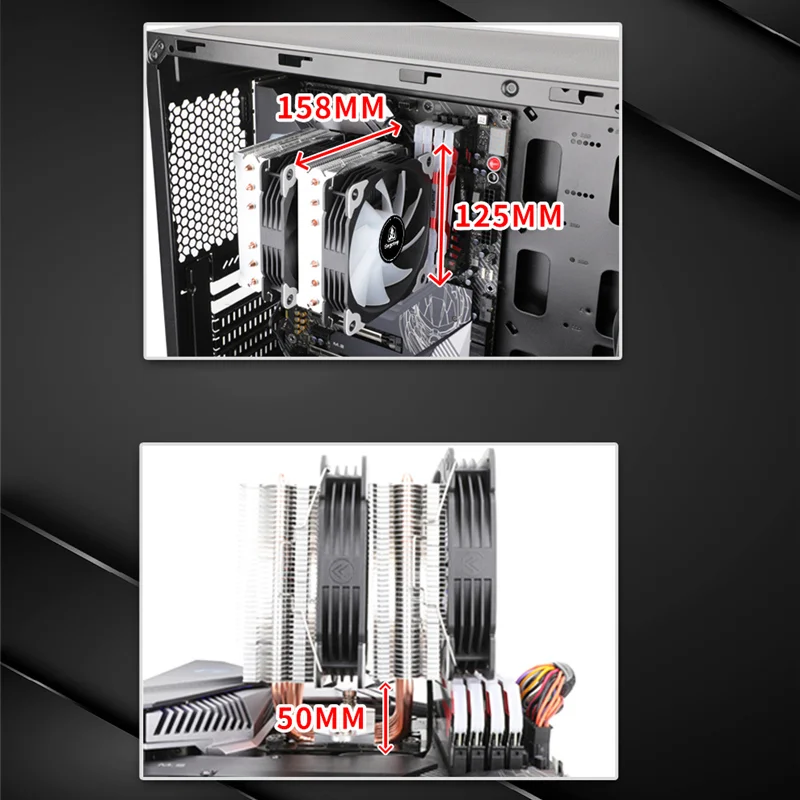 Тепловые трубки Segotep U6 Twin tower 6-контактный радиатор ARGB 200 Вт TDP PWM-вентилятор