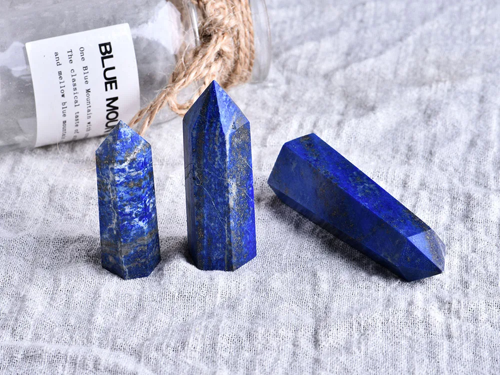 1 шт. натуральный кристалл Lapis шестиугольная колонна КРИСТАЛЛ ТОЧКА минеральный орнамент волшебный ремонт домашнего интерьера DIY подарок украшение