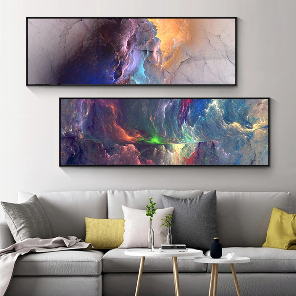

Abstract Cloud Canvas Painting Colorful Wall Art Poster Print Creative Picture Living Room Decor No Frame