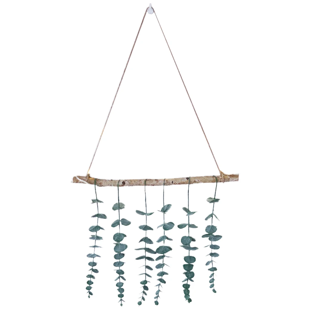 

Rustic Eucalyptus Wall Decor Fake Vine Greenery Boho Living Room Apartment
