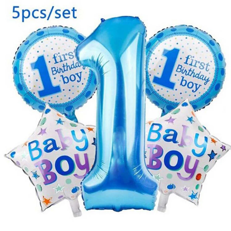 Комплект фольгированных воздушных шаров для маленьких мальчиков и девочек на