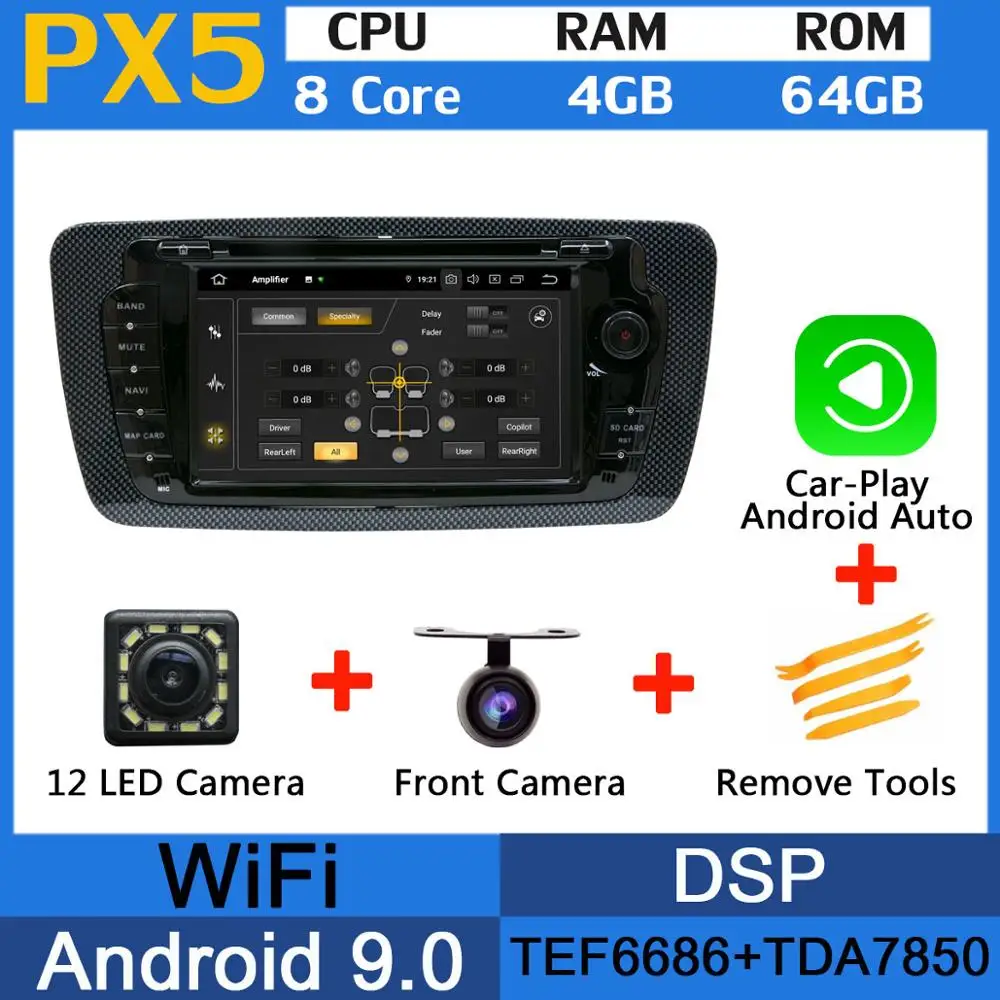 PX5-Carplay 5 USB порт Android 9,0 PX6/Восьмиядерный автомобильный dvd-плеер для сиденья Ibiza 2009 2010 2011 2012 2013 Автомобильный Радио DSP gps Мультимедиа - Цвет: PX5-Carplay