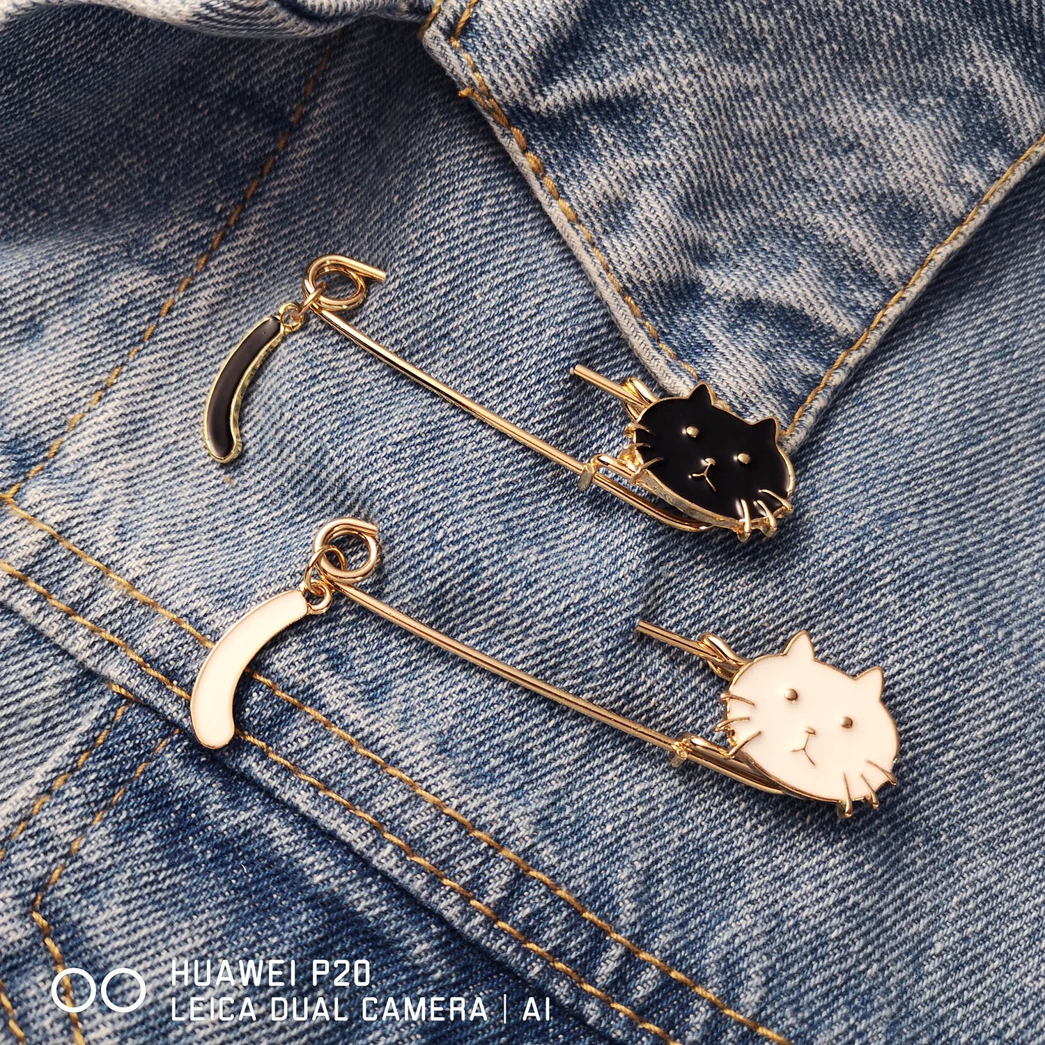 RINHOO простой милый мультфильм Эмаль Булавка Кот голова брошь длинная игла мода