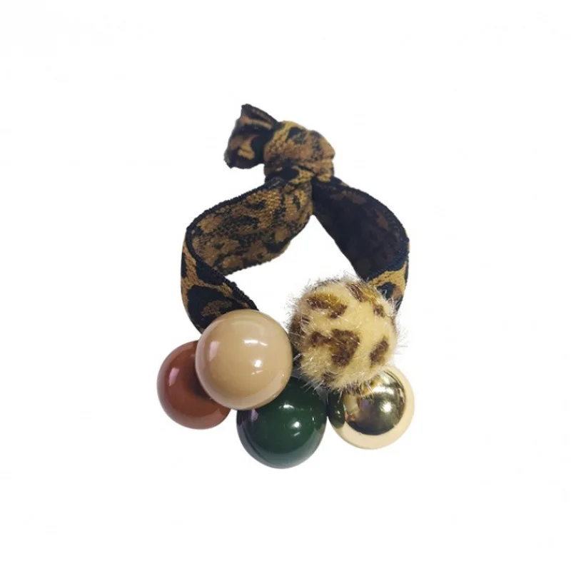 Модный Леопардовый ободок для волос с бусинами изысканный однотонный на