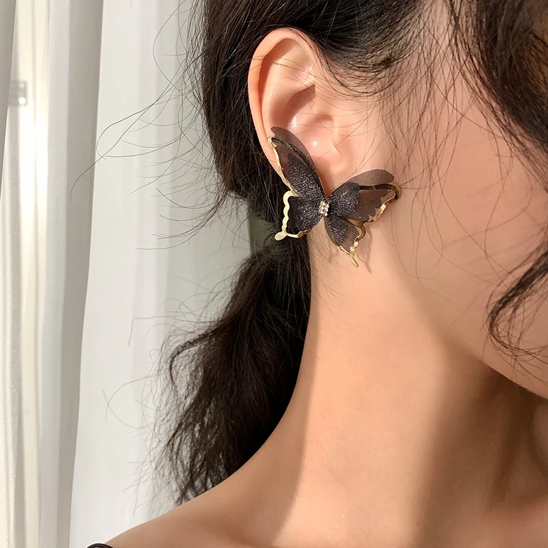 Tulle earrings for women new 2021 fashion stud S925 silver needle fashion earrings
