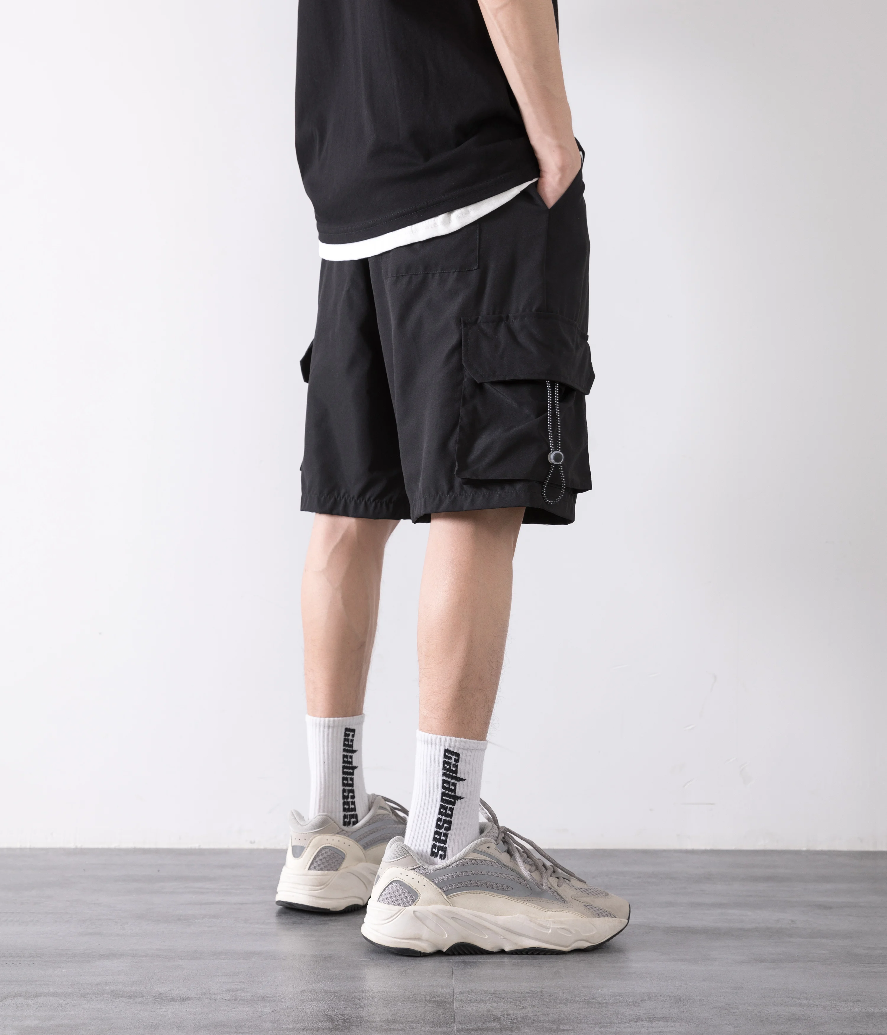 

Men's summer thin 2021 fast dry ice cool leisure sports loose straight wide leg Capris