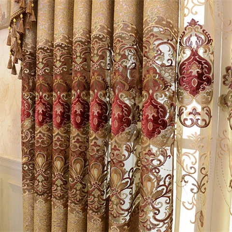 Роскошные оконные занавески в европейском стиле с вышивкой древнем для гостиной