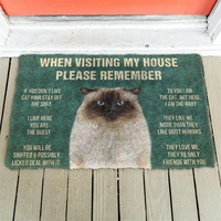 3d printed please remember himalayan cats house rules doormat non slip door floor mats decor porch doormat 02
