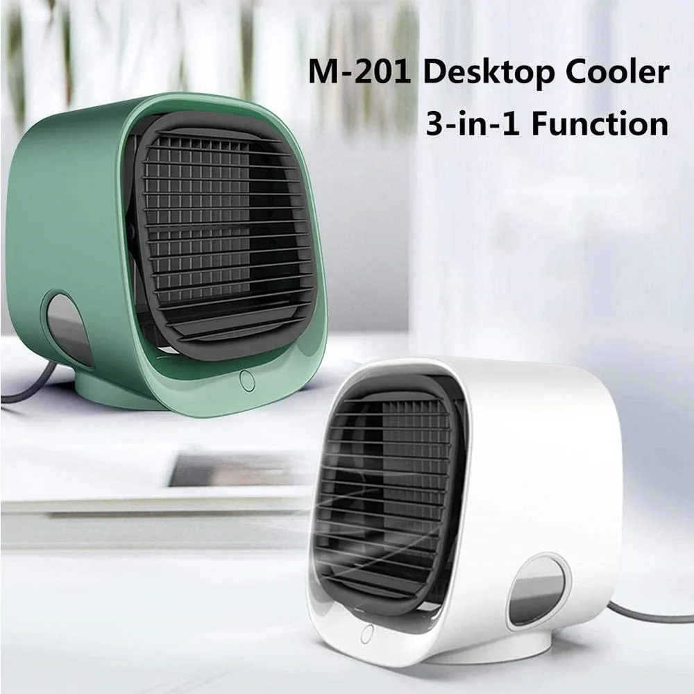 

New Portable Mini Air Cooler, Personal Space Air Conditioner- 3 in1 Mini USB Air Conditioner Fan, Purifier, Humidifier, Fan3