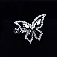 925 sterling silver chain ring with zircon sparkling ladies butterfly ring jewelry banquet party birthday gifts fine jewelry