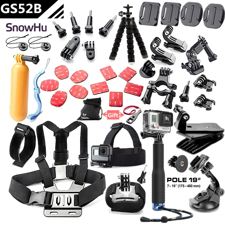 SnowHu аксессуары для экшн-камеры для GoPro Hero 8 7 6 5 4 Black Xiaomi Yi 4K 4K+ Lite SJCAM SJ7 Eken H9 для Go Pro Mount GS52 - Цвет: GS52B