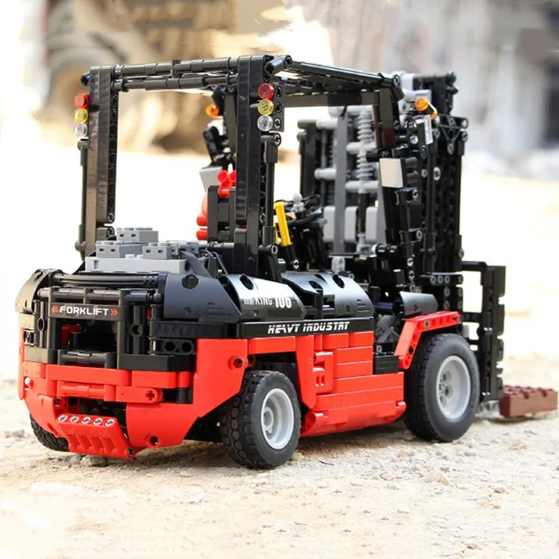 Technic серия вилочный погрузчик MOC-3681 RC моторы автомобильные наборы строительные