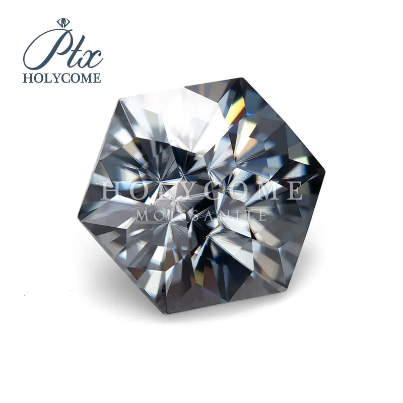 

5.5x5.5mm 2020 hot sale VVS Gray moissanite Hexagon shape loose Moissanite supplier gemstone factory direct supply GRA carving