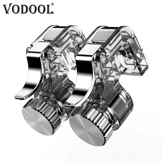 Transparent VODOOL металлический смартфон мобильный игровой триггер джойстик для PUBG мобильный геймпад Кнопка огня ключ прицела L1R1 шутер контроллер Pubg - Цвет: Transparent