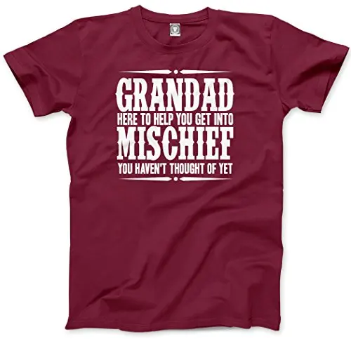 

Grandad Here to Help You Get Into Mischief Mens Unisex T-Shirt Short Casual Cotton men clothing