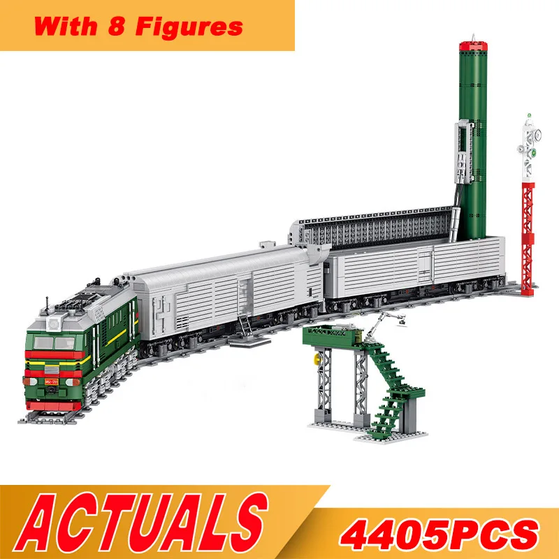 

New 4405pcs Military Series Missile Train SS-24 Model Building Block Technical Railway Track Bricks Train Toys for Boys Gifts