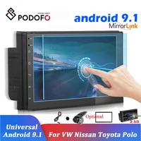 podofo car radio multimedia player android 2din universal auto stereo receiver gps for volkswagen nissan hyundai kia toyota