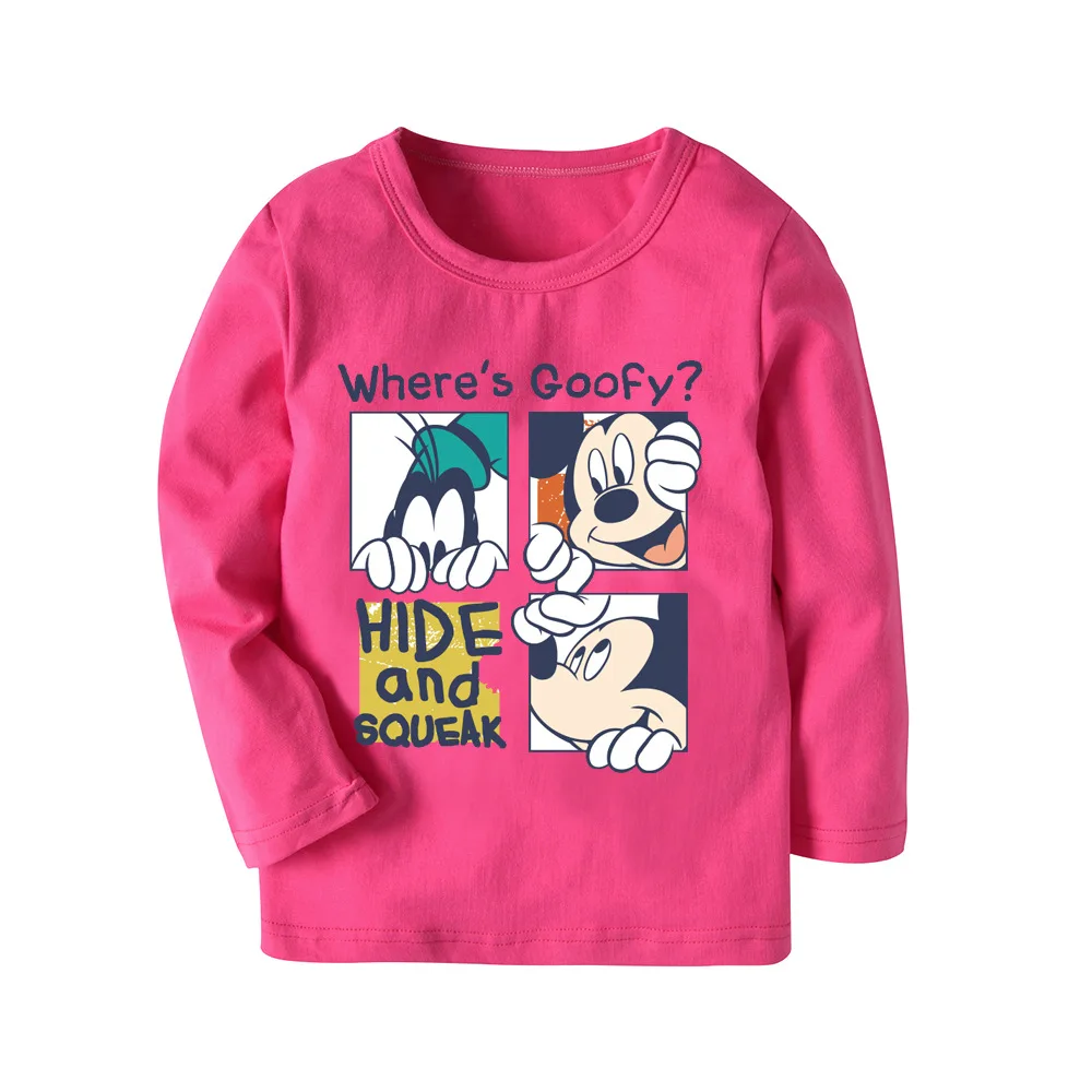 Весенне осенняя футболка в полоску с длинными рукавами и изображением Минни