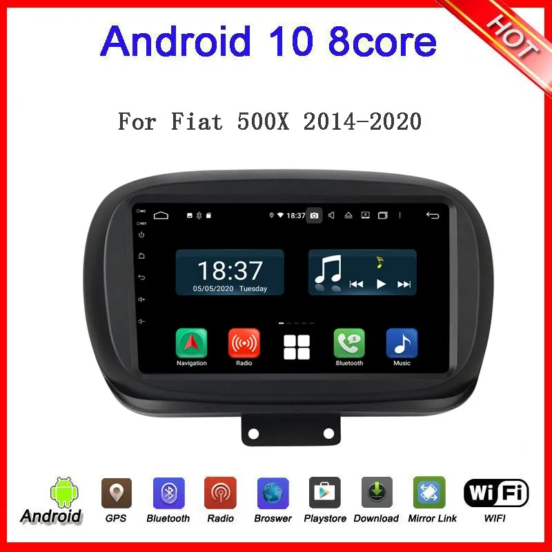 

9-дюймовый автомобильный мультимедийный плеер Android 10 для Fiat 500X 2014-2019, автомобильный радиоприемник с gps Навигатором, аудио стерео DSP головное у...