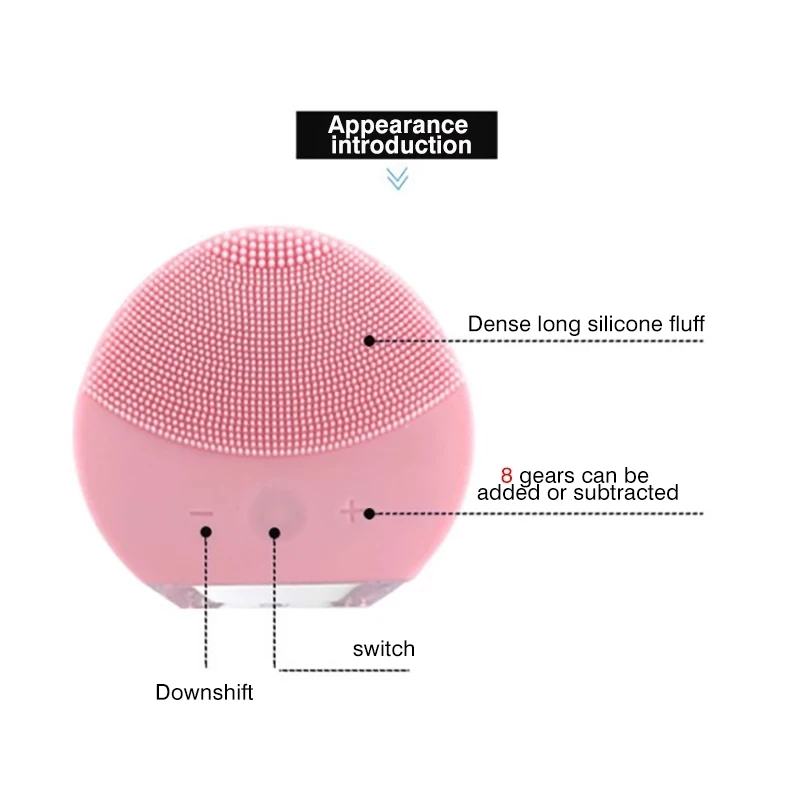 Электрическая силиконовая щетка для ухода за кожей лица ультразвуковая