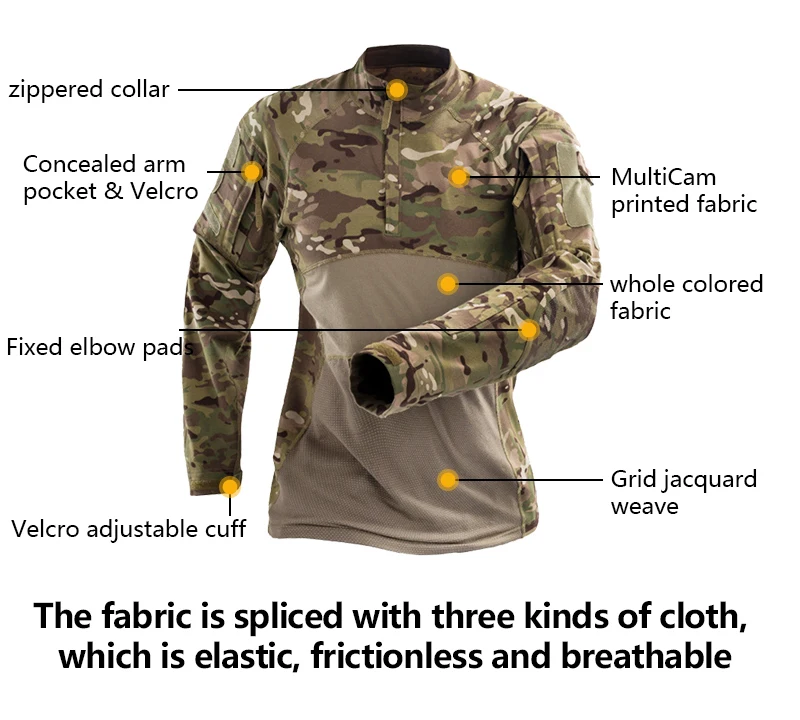 Outdoor Military Uniform Tactical Combat Shirt US Army Clothing Tatico Tops Airsoft Multicam Camouflage Hunting Suit Pants+ Pads
