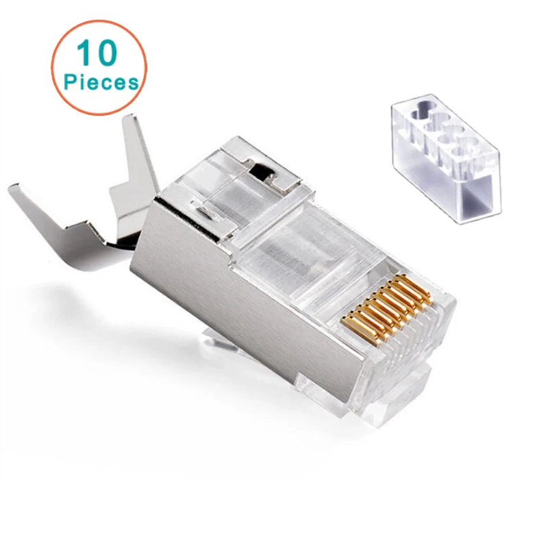 10 шт./лот Cat7 RJ45 разъем Cat7 8P8C FTP модульный Ethernet кабельный разъем для сети RJ 45 щипцы разъем