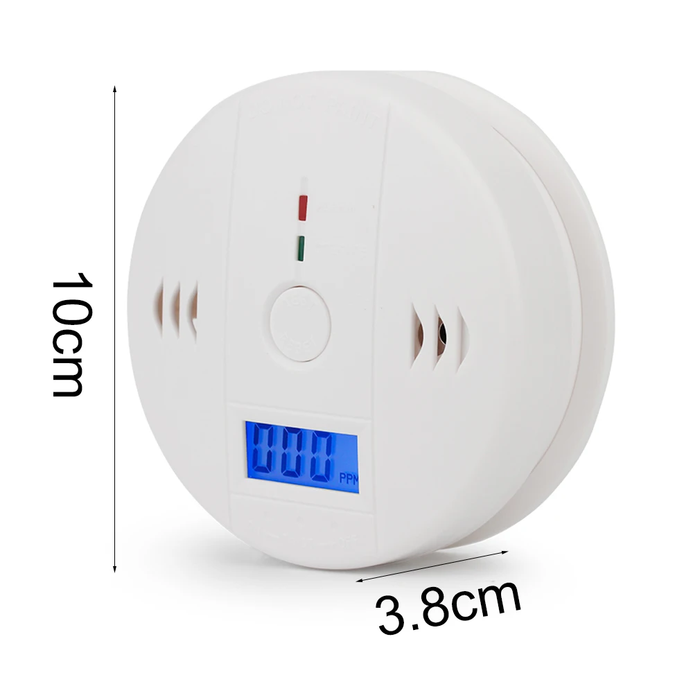 Carbon Monoxide Alarm Sensor Detector LCD Photoelectric CO Gas Home Security 85dB Warning Poisoning | Инструменты
