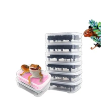 14 cells climbing pet breeding lizard gecko hatching box transparent reptile box plastic incubator rearing supplies