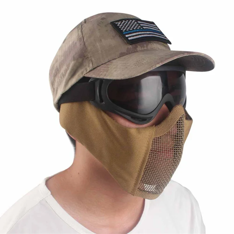 

Half Face Mask Cosplay Party Mask Decor TPU Nylon Ear Protection Portable Breathable Foldable Apparel Accessories