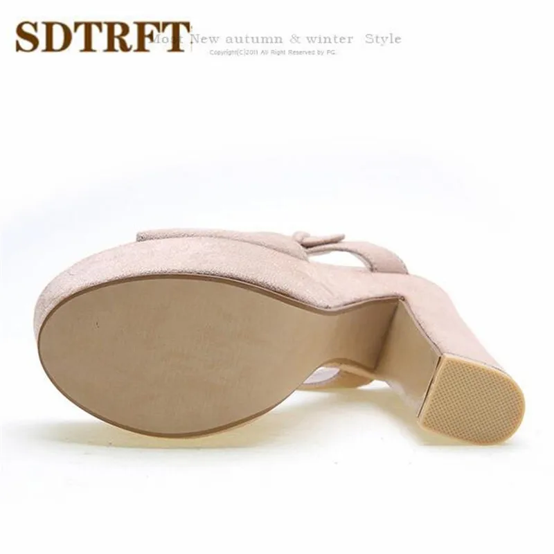 SDTRFT/популярные женские туфли на толстом каблуке 15 см сандалии с ремешками