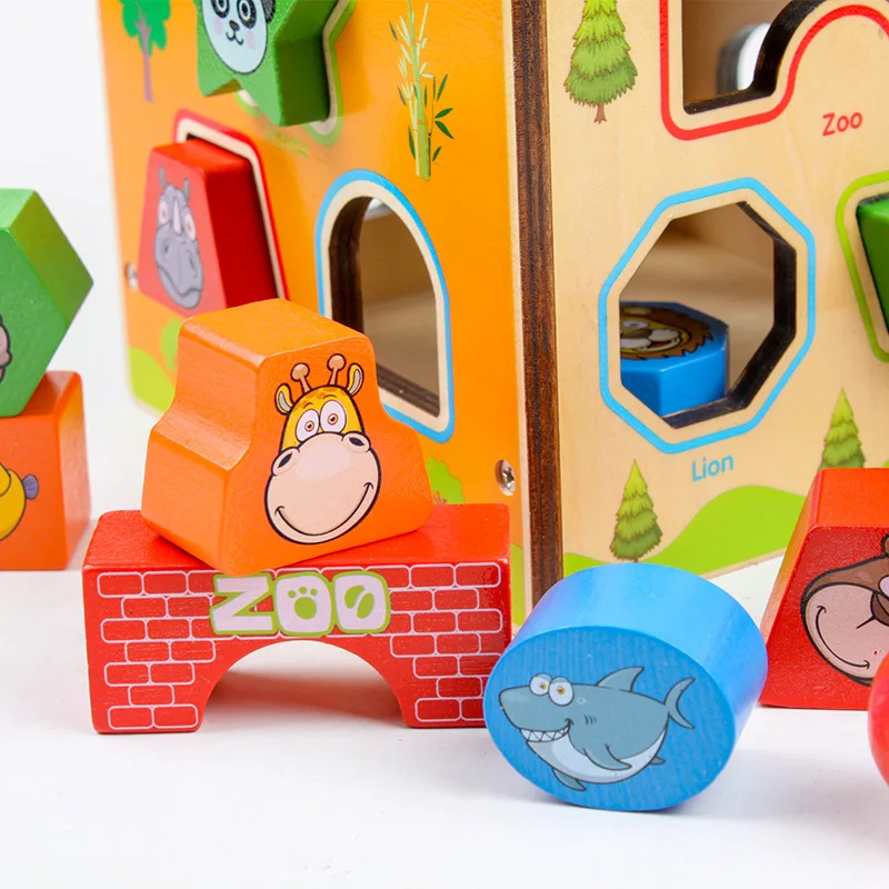 Детские игрушки для познания животных деревянные классические красочные