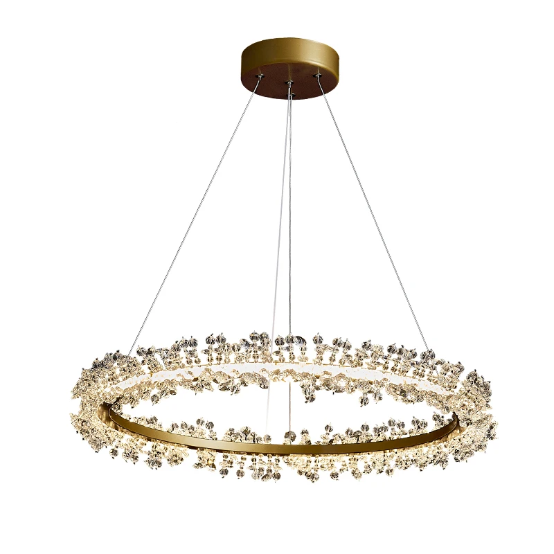 

nordic round chandelier indoor lighting for living room led chandeliers loft crystal gold stand wires hanging lamp home decor