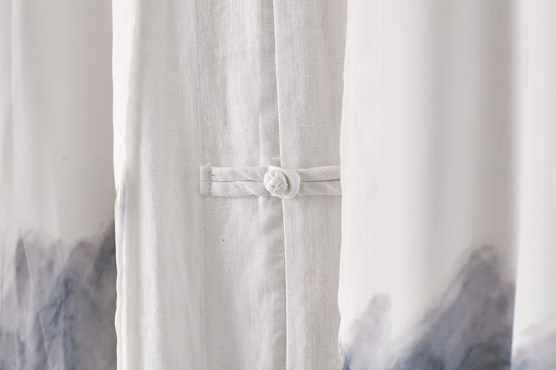 Мужские китайский Стиль из хлопка и льна шифон сращивания длинная рубашка Тренч