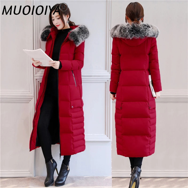

Real Fox Fur Hooded Down Coat Female Winter Brand X-Long Jacket Women Clothes 2022 Korean 90% Duck Down Parka Hiver 18190