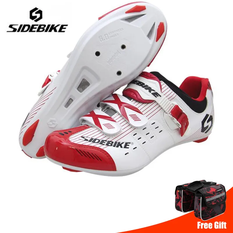add bag SIDEBIKE/Мужская обувь для велоспорта; комплект с педалью; sapatilha ciclismo; обувь для гоночного велосипеда; самоблокирующиеся велосипедные кроссовки; спортивная профессиональная обувь - Цвет: add bag