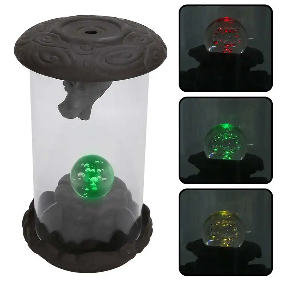 Incense Burner Dragon Backflow Red Porcelain Creative LED Light Windshield Home Decor incense burner | Дом и сад
