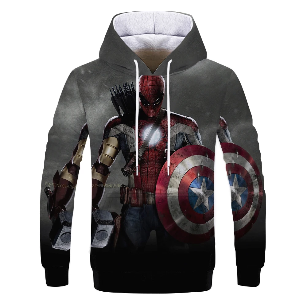 Толстовка с 3D принтом Дэдпул супергероев Marvel 2 мужская и женская Повседневная