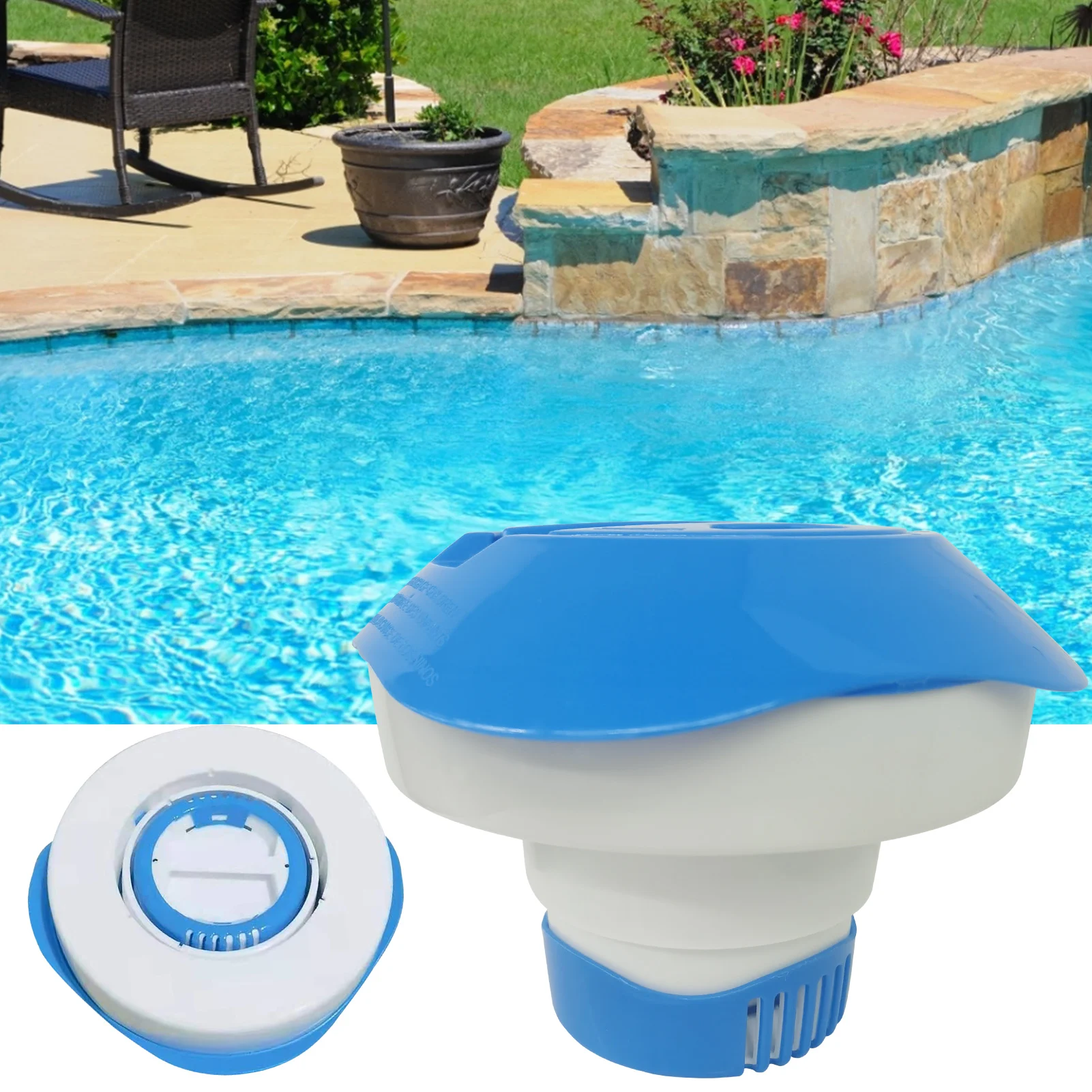 

Pool Chemical Floating Dispenser Chlorine Floater Tablet Holder Adjustable Chlorine Output Swimming Pool Cleaning Accessories