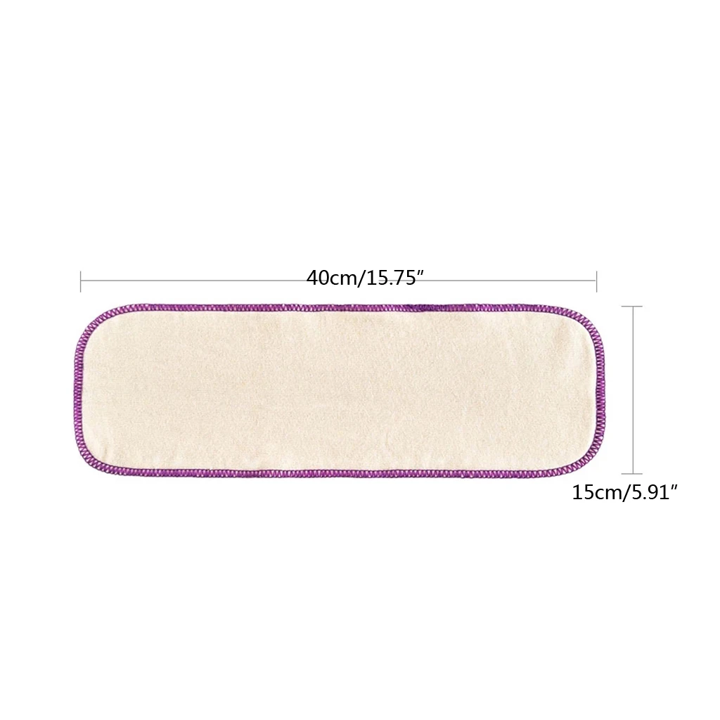 

10pcs 4 Layers Colorful Diaper Insert Reusable Super Soft Bamboo Cotton Baby Nappy Insert 40x15cm for Cloth Diaper&Covers