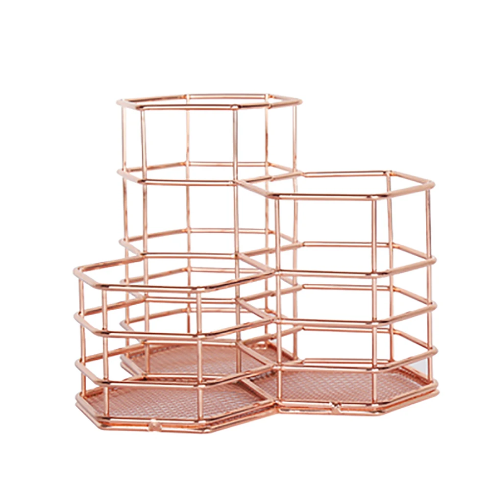 Креативный шестиугольный держатель для кистей макияжа настольный органайзер