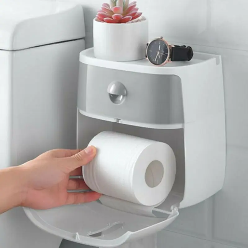 Водонепроницаемый настенный туалет ванная комната Бумага держатель Полотенца