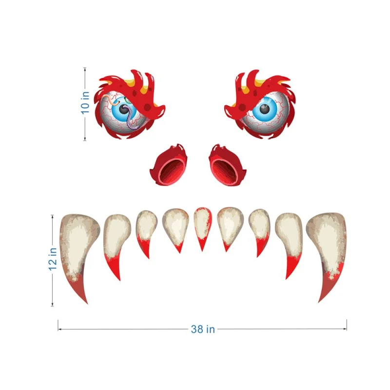 Монстр двери наклейки ужас призрак пол Глаза Клык лапы фестиваль вечерние
